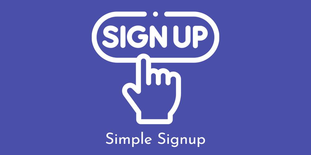 cartoon image of a hand clicking sign up representing signup process