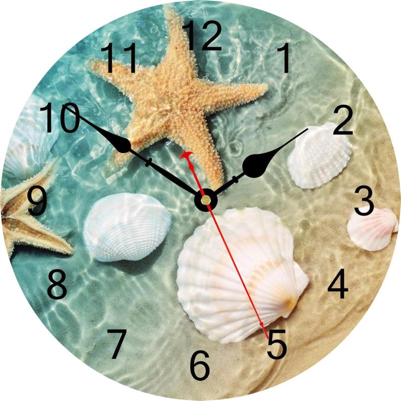 starfish and seashells clock
