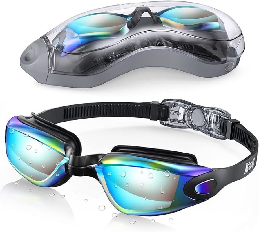 colorful swim goggles