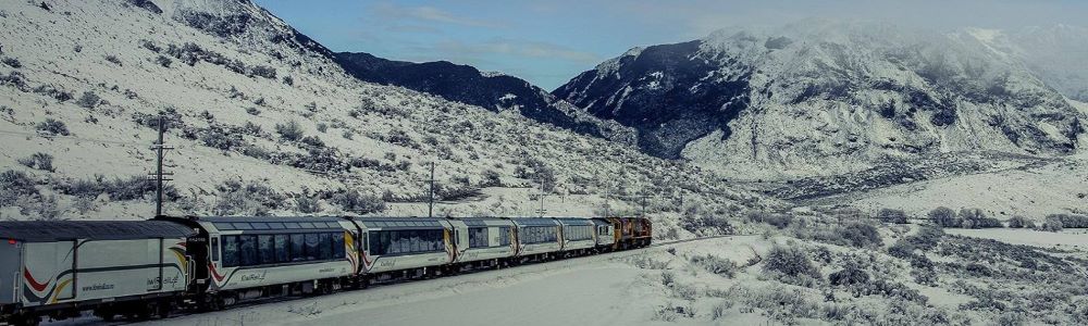 white train passing by mountain full of snow - most beautiful train rides in the world