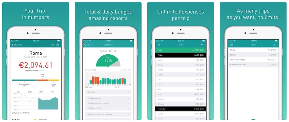 screenshot of tripcoin landing page- travel budget apps