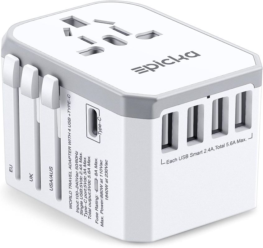 white adapter with different USB