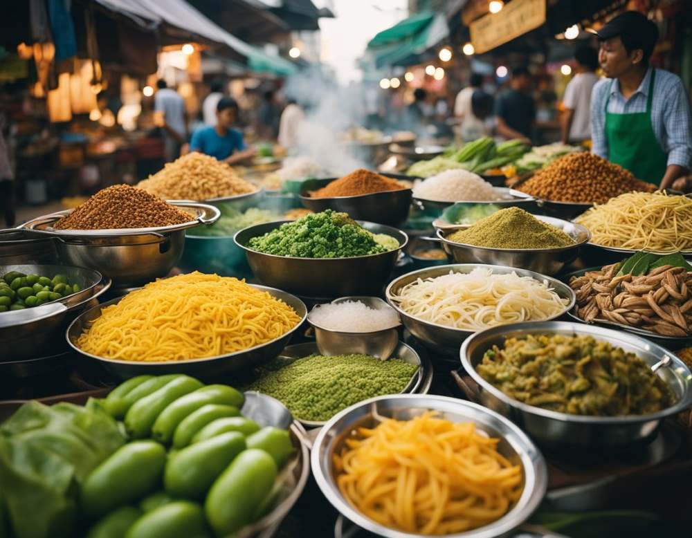Street market showing foods - best thai food in thailand
