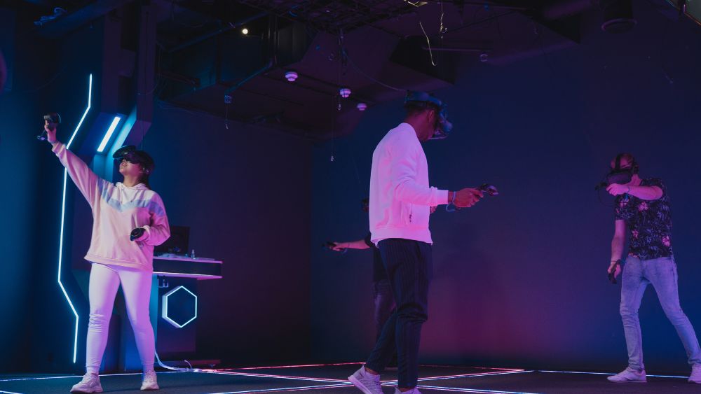 people playing VR games