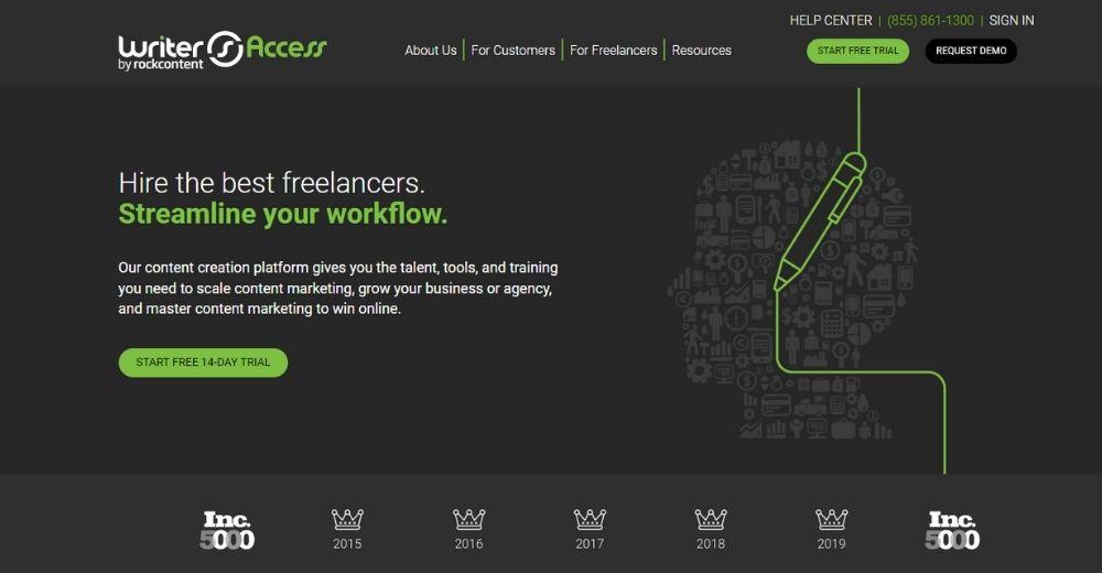 Website Homepage - Writers Access