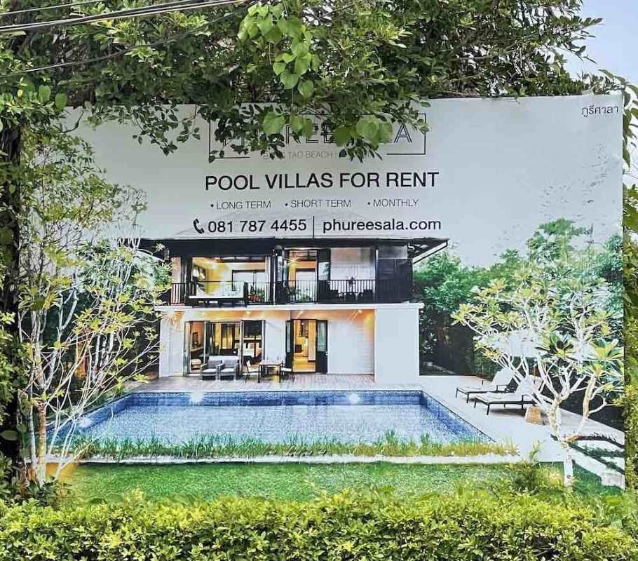 Advertisement posted in the banner for Pool Villas for rent