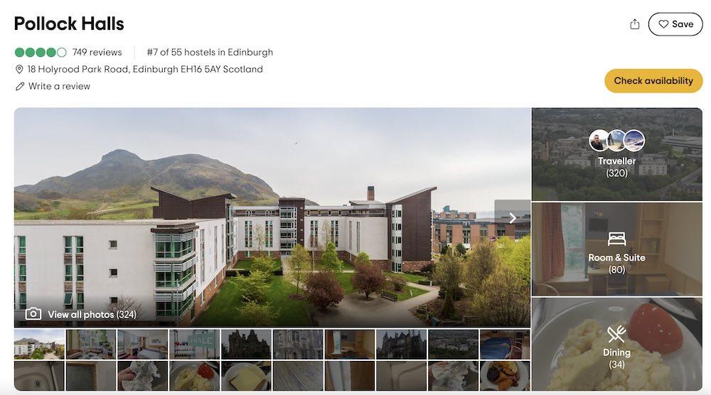 screenshot of Pollock hall
