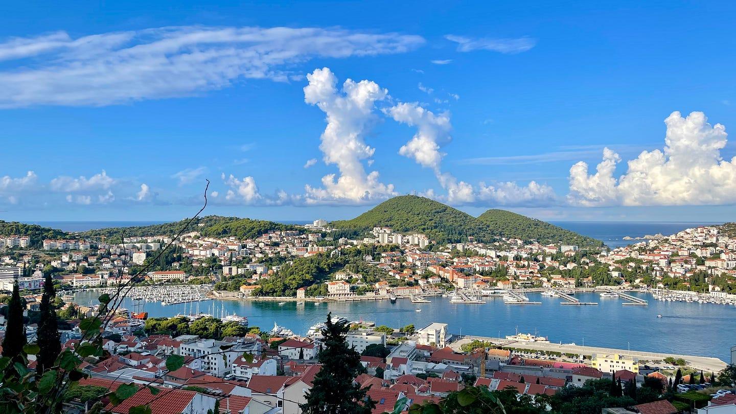 Image of a city with houses near the ocean