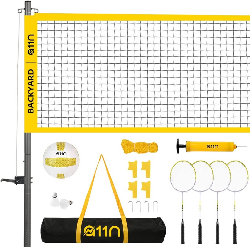 yellow beach volleyball set