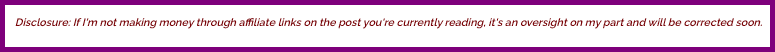 screenshot of sample creative informal affiliate disclosure from missyward