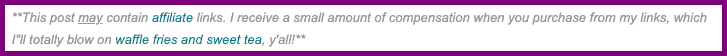 screenshot of sample creative informal affiliate disclosure from atlantasfrugalmom