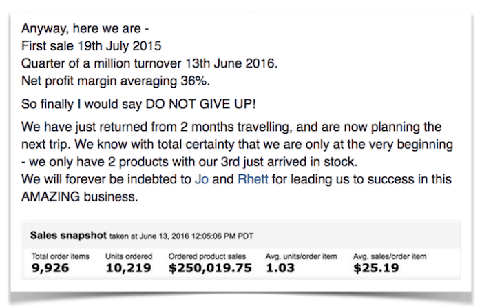another message from someone we help about his business